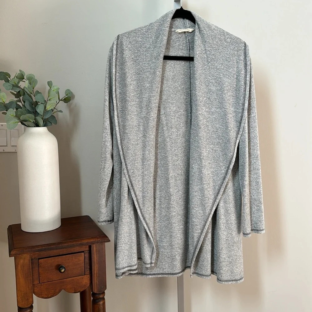 Soft Surroundings‎ size L gray open front cardigan